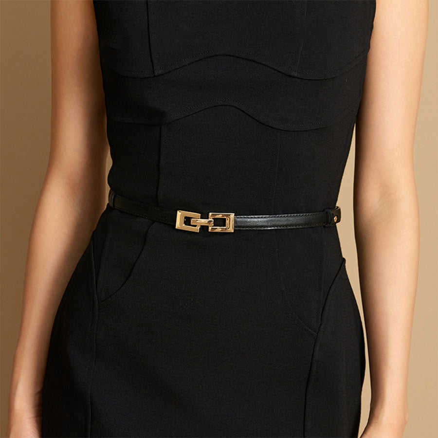 Women's Genuine Leather Slim Waist Belt - Casual & Stylish Accessory for Jeans and Dresses