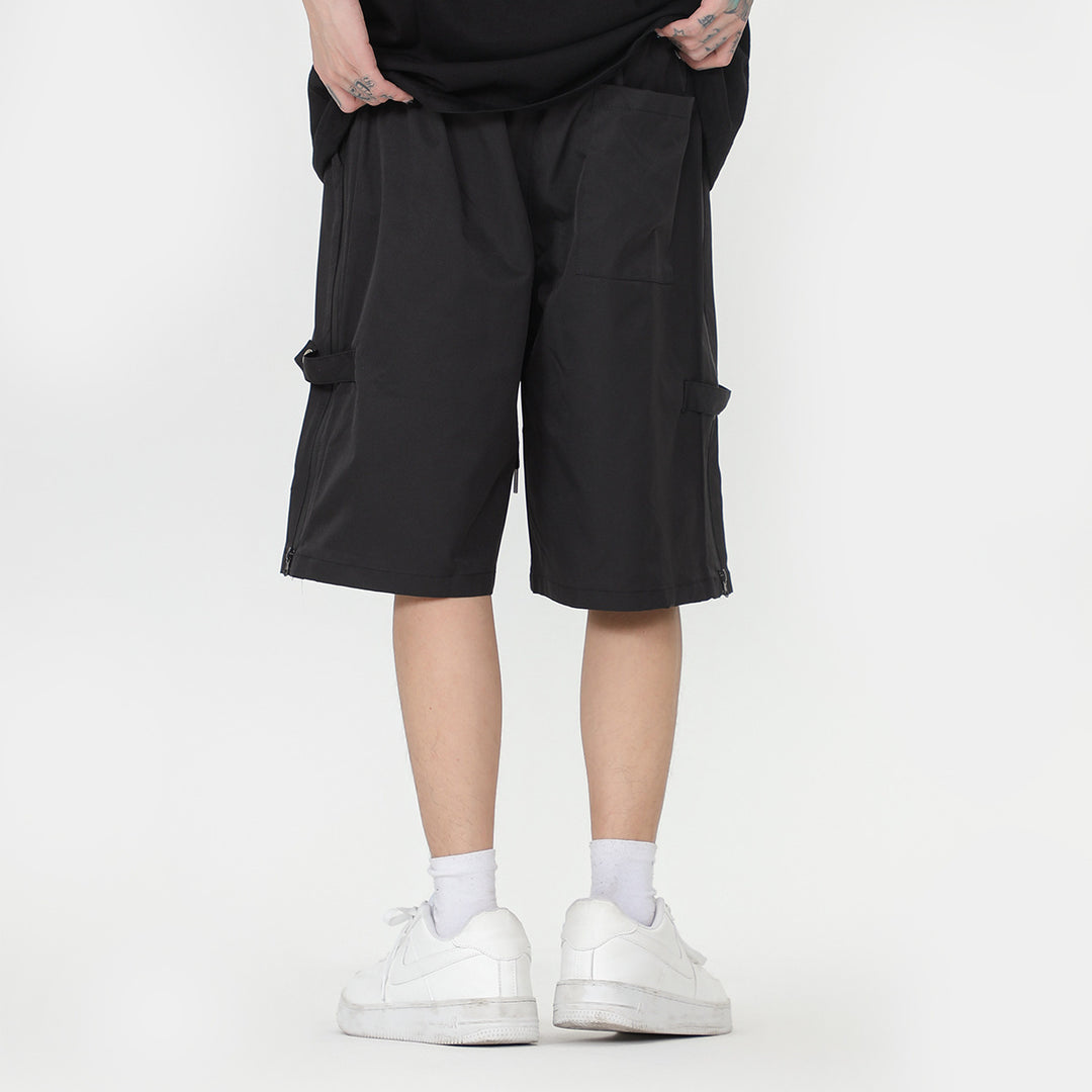 Summer Exercise Shorts Men's Cropped Pants Beveled Zipper Casual Shorts