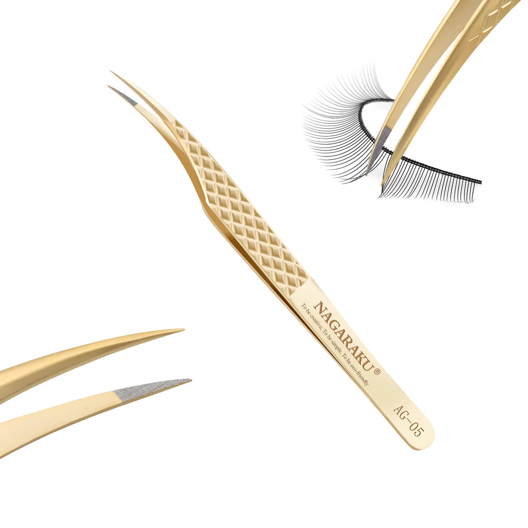 Precision Fiber Tip Eyelash Extension Tweezers - Antistatic Straight Tool