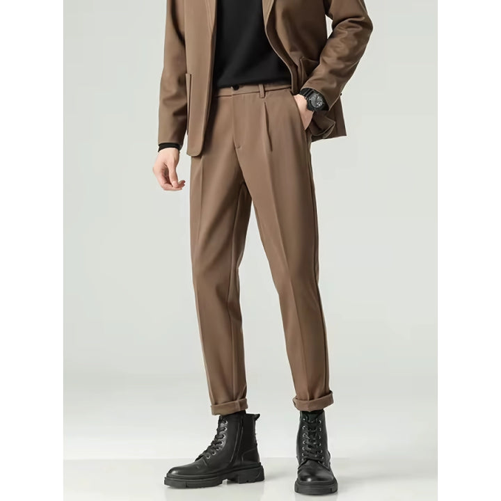 Minimalist Loose Pleated Suit Pants