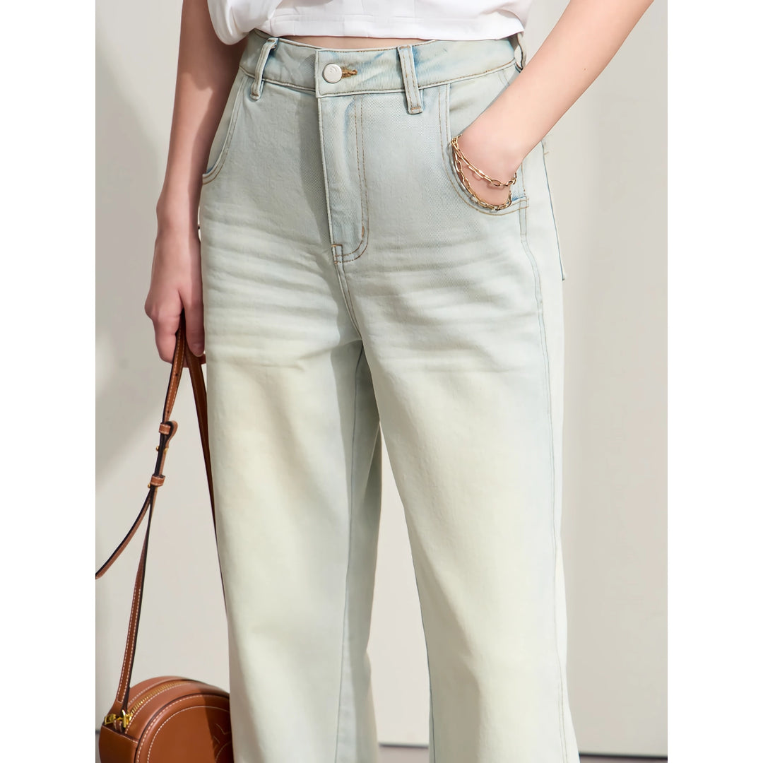 Trendy Vintage Straight-Leg Women's Denim Pants