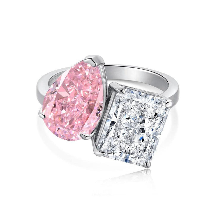 New Two-tone Diamond Ring Pear-shaped Ring Fashion - Trendha
