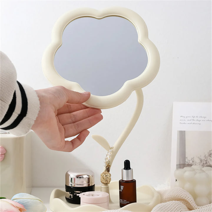 Sunflower Shaped Makeup Mirror with Jewelry Hooks