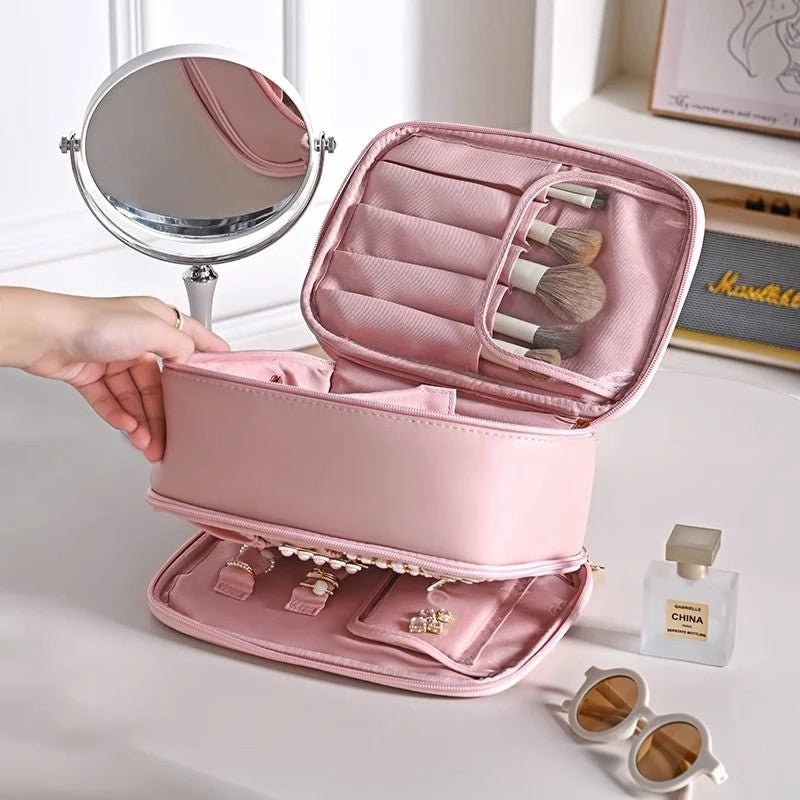 2-in-1 Makeup Brushes Organizer & Jewelry Storage Bag