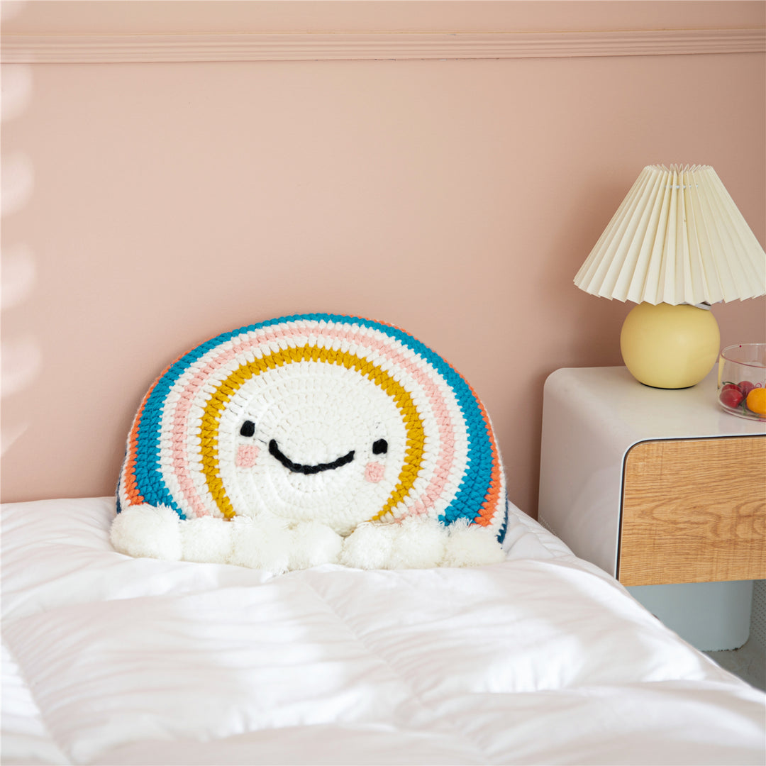 Cute Cartoon Rainbow Sunflower Cushion