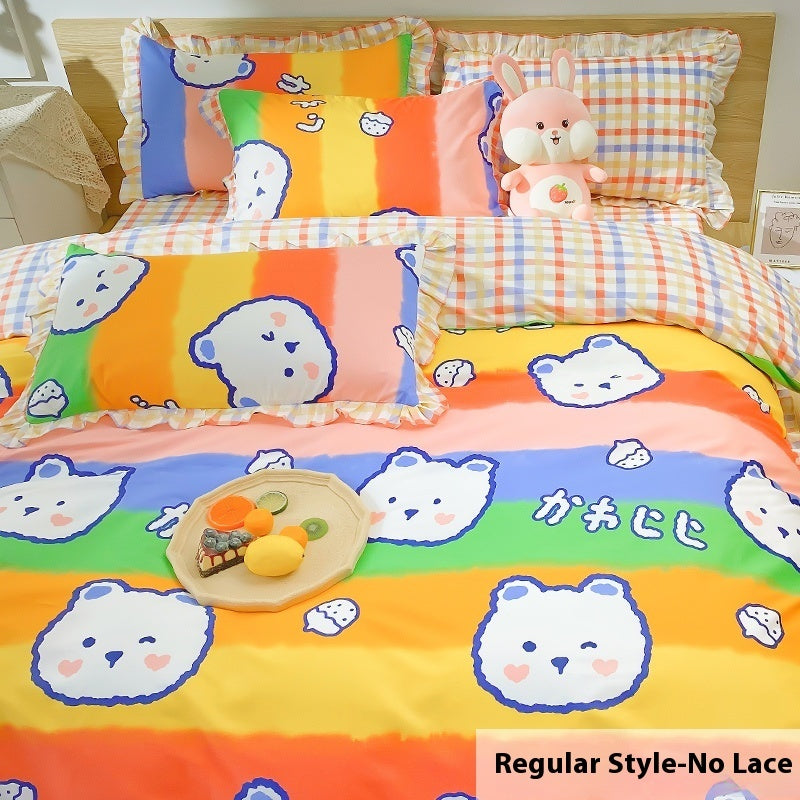 Four Piece Duvet Set Girl's Heart Ins Style