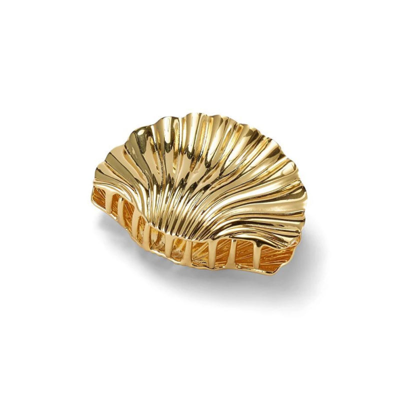 Trendy Gold Metal Shell Hair Claw Clip