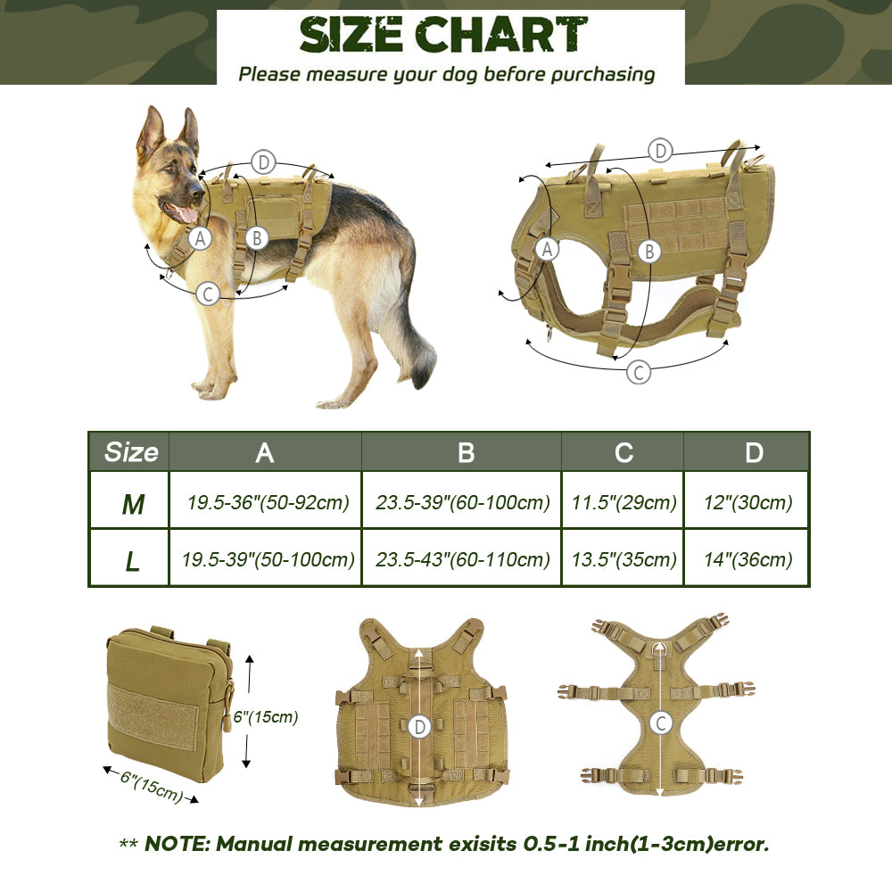 Adjustable Dog Tactical Harness Molle Vest