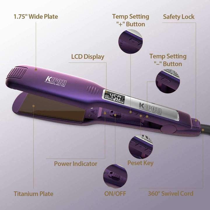 Professional Titanium Hair Straightener with Digital Display