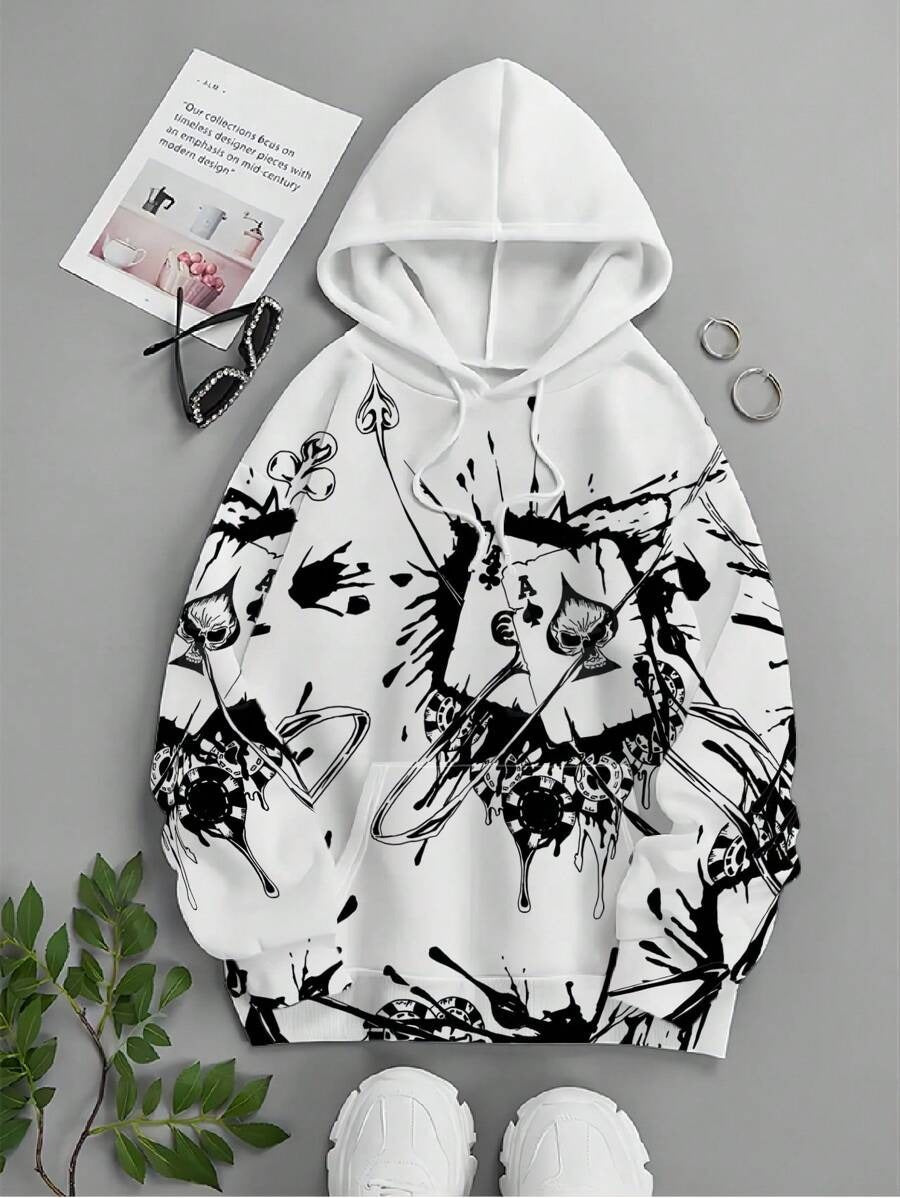 Gambler Ink Playing Cards 3D Digital Printing Hoodie