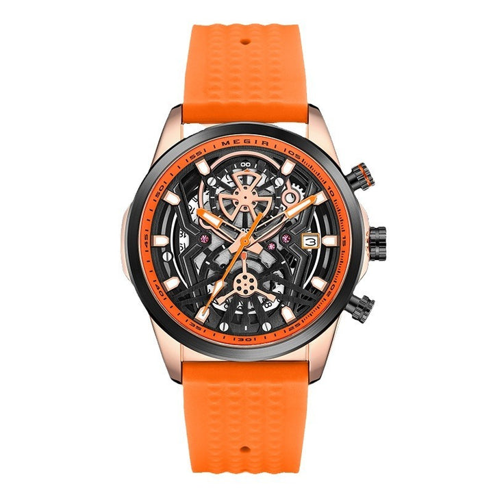 Men's Silicone Mechanical Style Decorative Quartz Watch