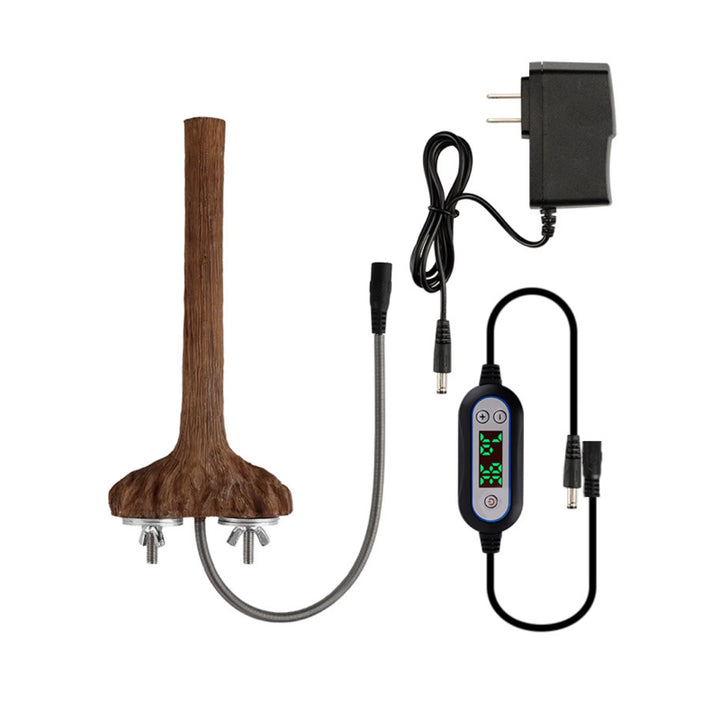 Heated Bird Perch Stand with Anti-Bite Tube