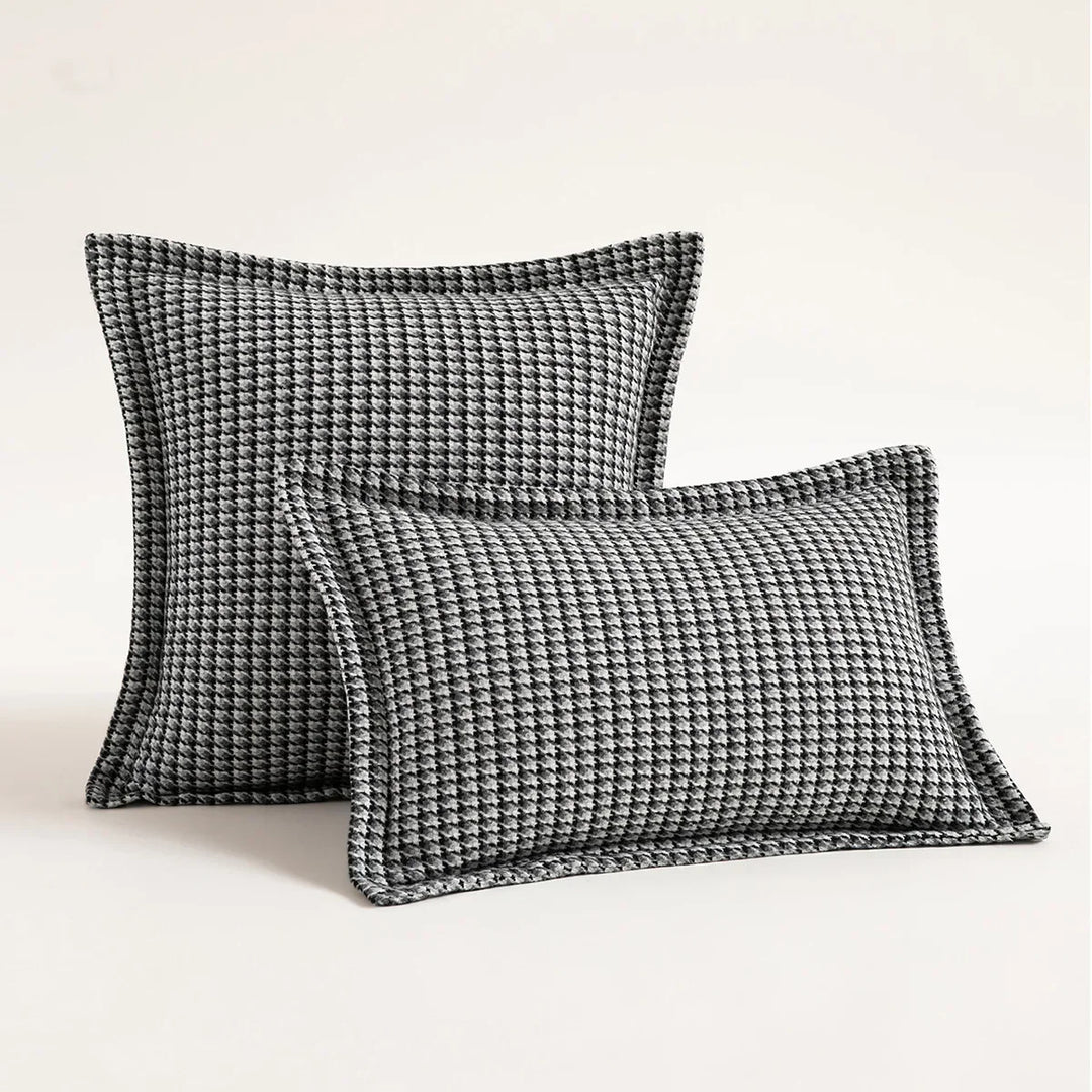 Houndstooth Orange Jacquard Pillowcase