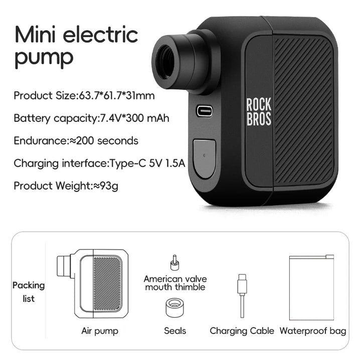 Portable Mini Electric Bicycle Pump 100PSI