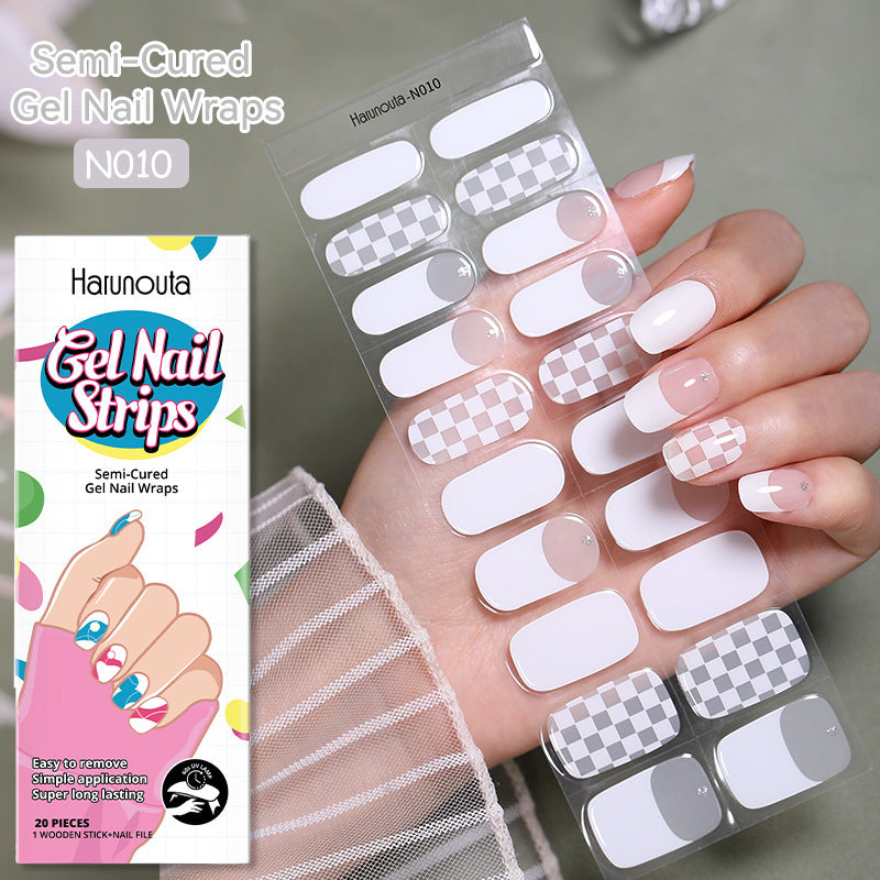 Japanese Style Nail Beauty Gel Stickers Semi-curing French Gel