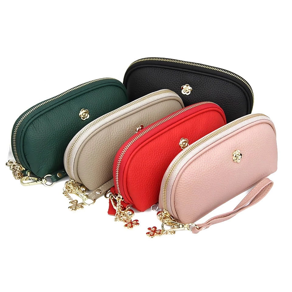 Elegant Tassel Genuine Leather Wristlet Wallet for Women