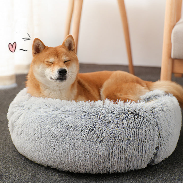 Cozy Round Plush Cat Bed