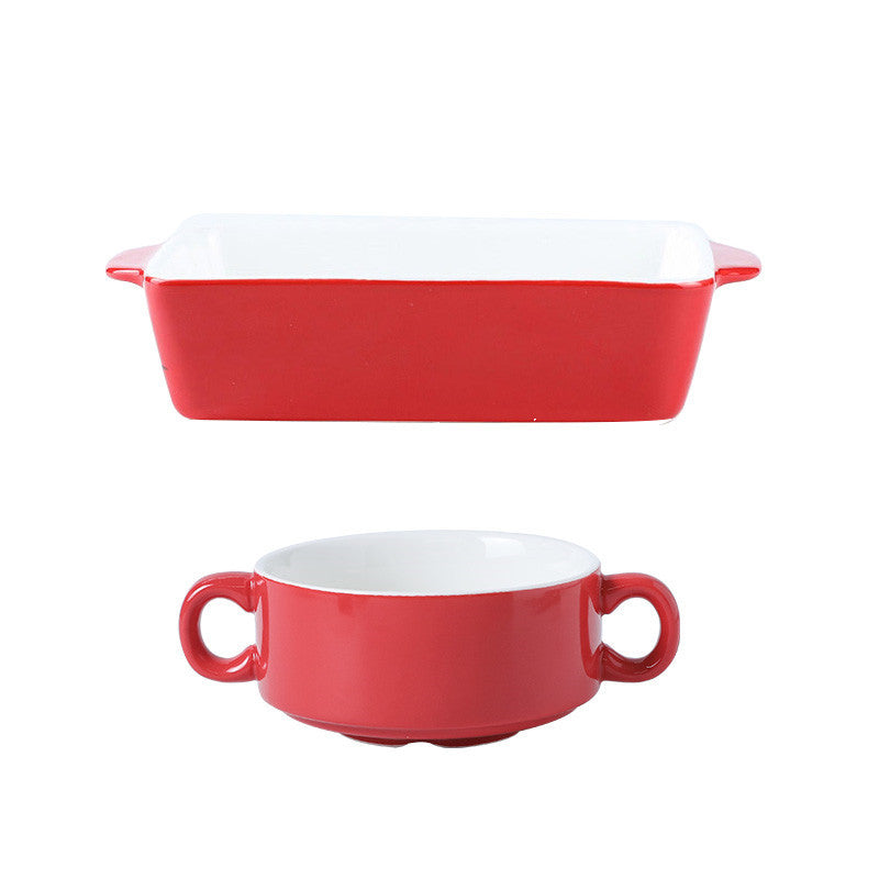 Ceramic baking bowl tableware combination set