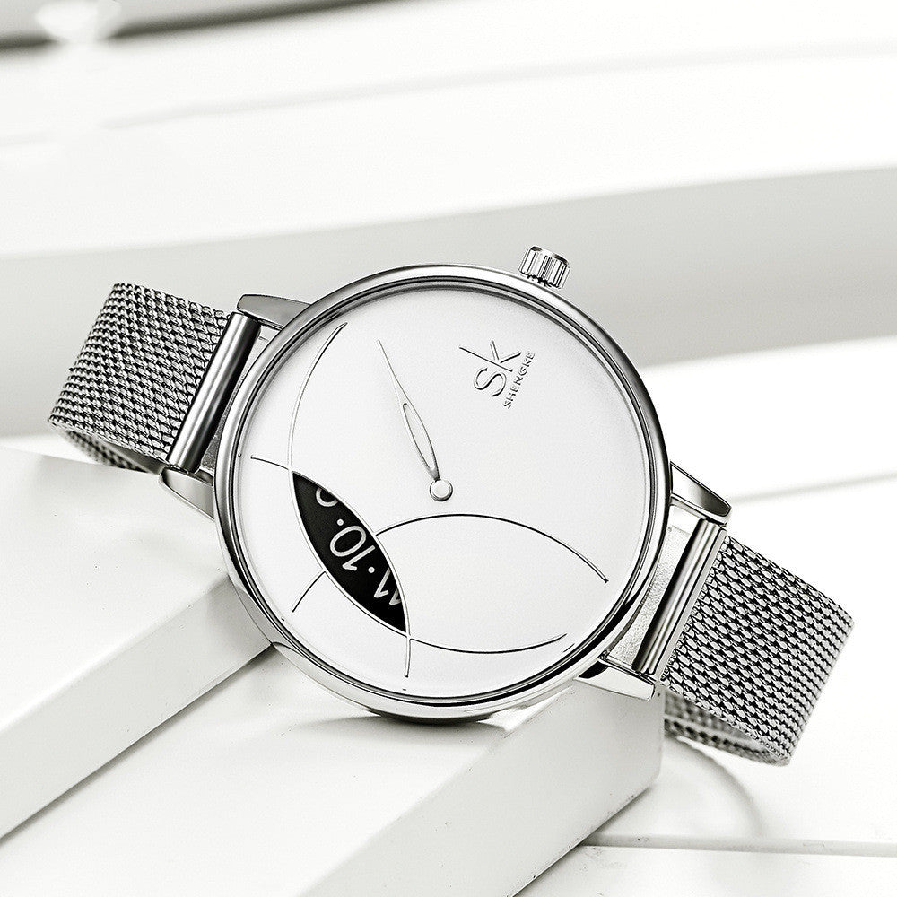 Women's Watch With Creative Mesh Belt