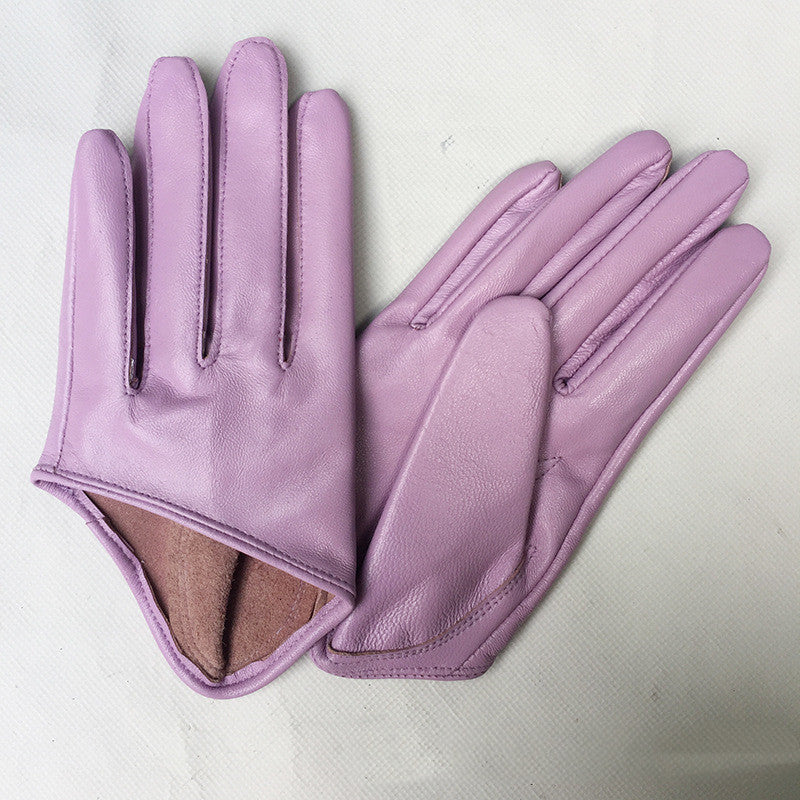 Short Leather Gloves Half Palm Sheep Models Special Wholesale Star Fashion Pure Leather