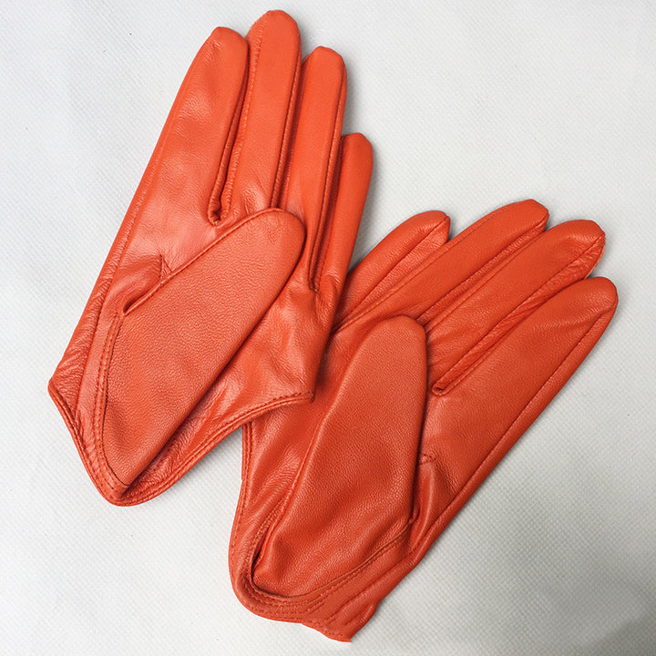 Short Leather Gloves Half Palm Sheep Models Special Wholesale Star Fashion Pure Leather