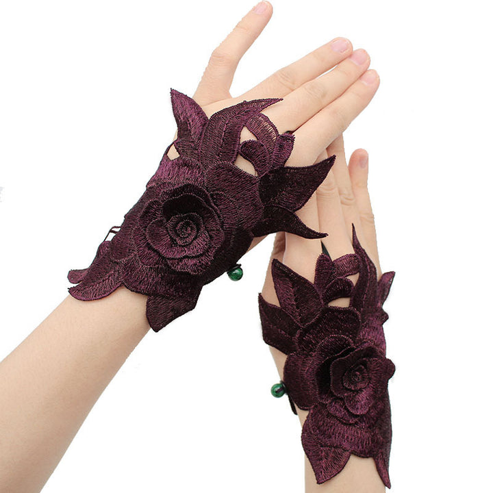 Thin Autumn Ethnic Style Embroidered Glove Wristband