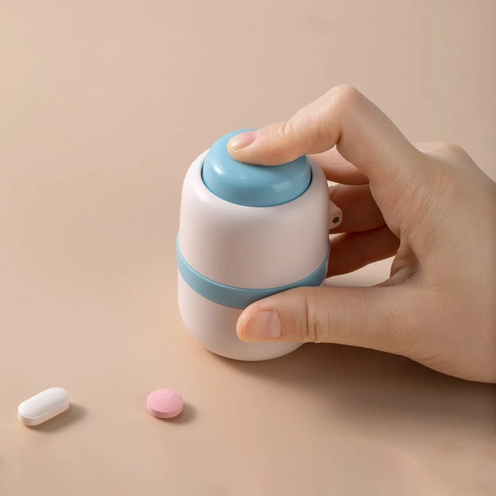 Portable 2-in-1 Pill Box with Pill Cutter