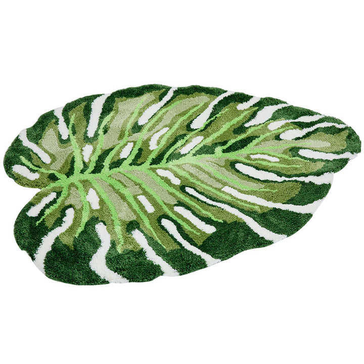 Irregular Monstera Leaf Tufted Rug