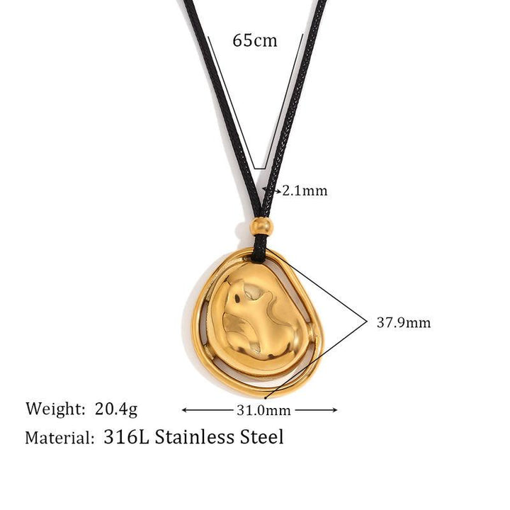 Double Layered Meteorite Pendant Necklace – 18K Gold Plated, Tarnish-Free & Hypoallergenic