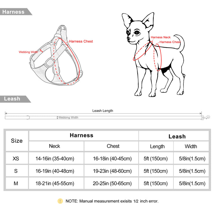 Adjustable Nylon Dog Harness and Leash Set for All Breeds