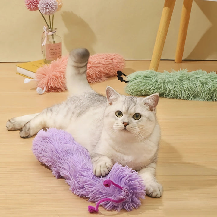 Interactive Catnip Chew Toy - Bite-Resistant Plush Worms for Cats