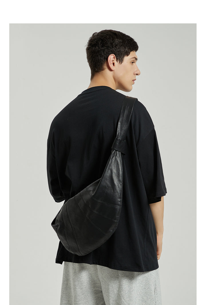 Dumpling Bag Male Leather Slanted Chest Bag