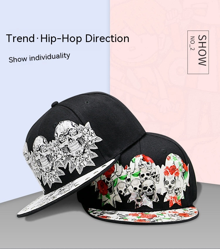 Baseball Cap Protection Sun Hat Skull Sticky Hip-hop Hipster Flat-brimmed