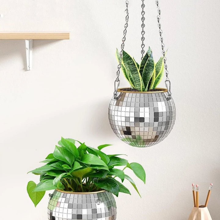 Disco Ball Hanging Planter