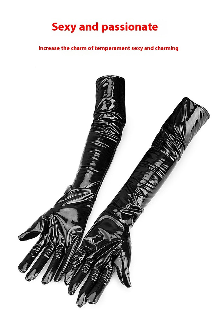 Sexy Gloves Black Leather Bar Performance Pole Dance Auxiliary Tools Dark High Elasticity Sleeve Cover