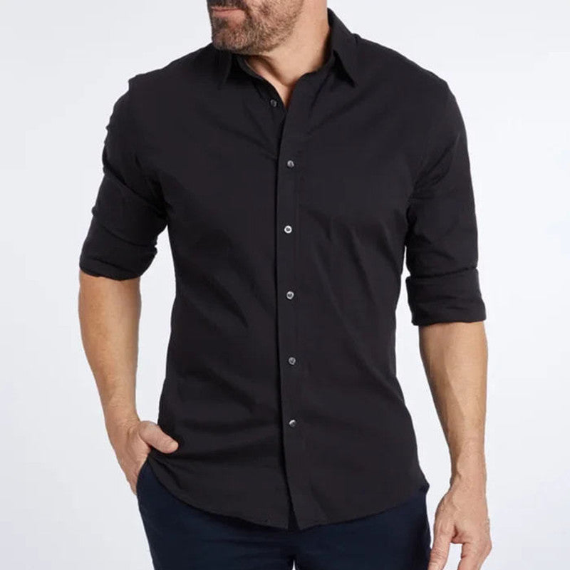 Men's Shirt Zipper Shirt Hidden Fake Button