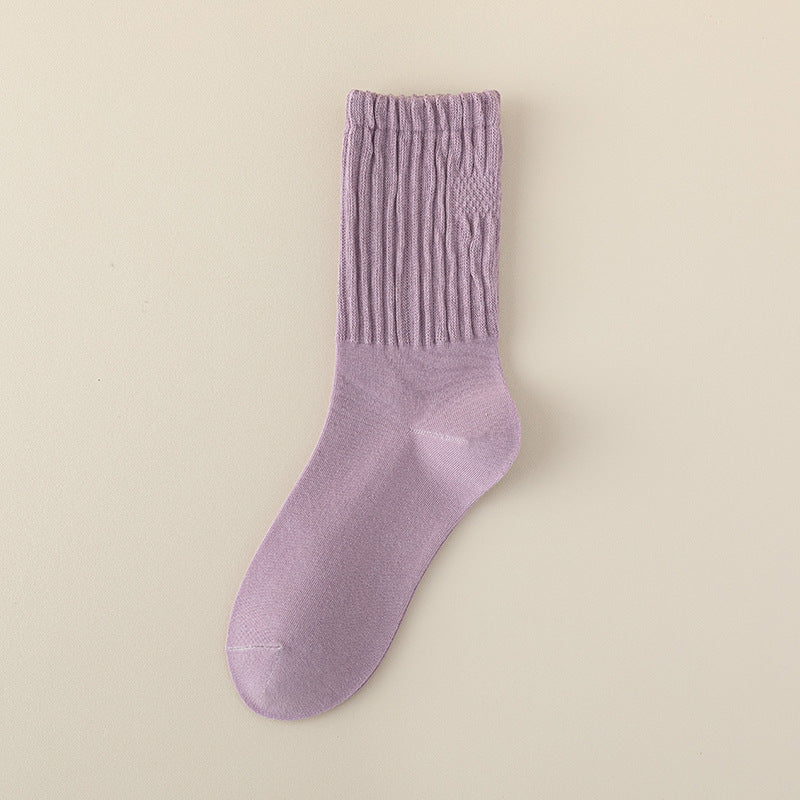 Women's Mid-Tube Cotton Socks for Spring and Autumn