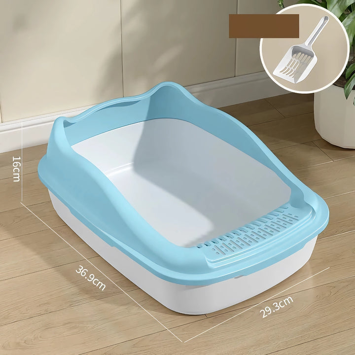 Semi-Closed Cat Litter Box with Scoop - Perfect for Small Cats & Dogs