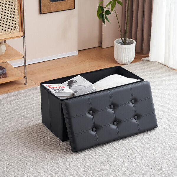 Storage Box Foldable Ottoman Seat Toy Storage Box Foot Stool Bench Home Stool