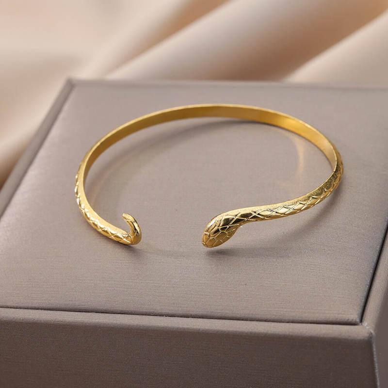 Gold Snake Bangle Bracelet for Women