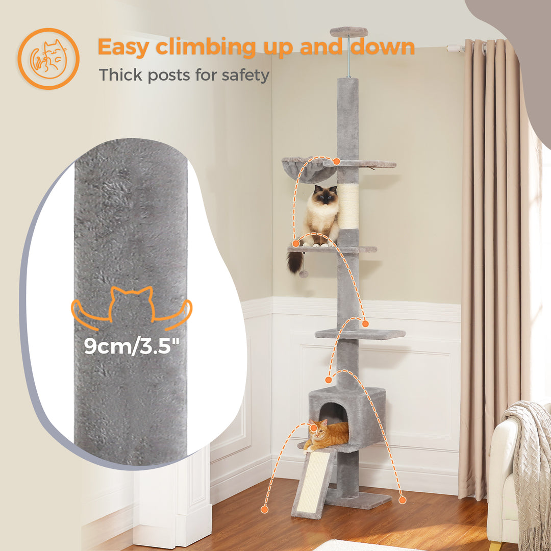 5-Tier Floor to Ceiling Cat Tree Tower