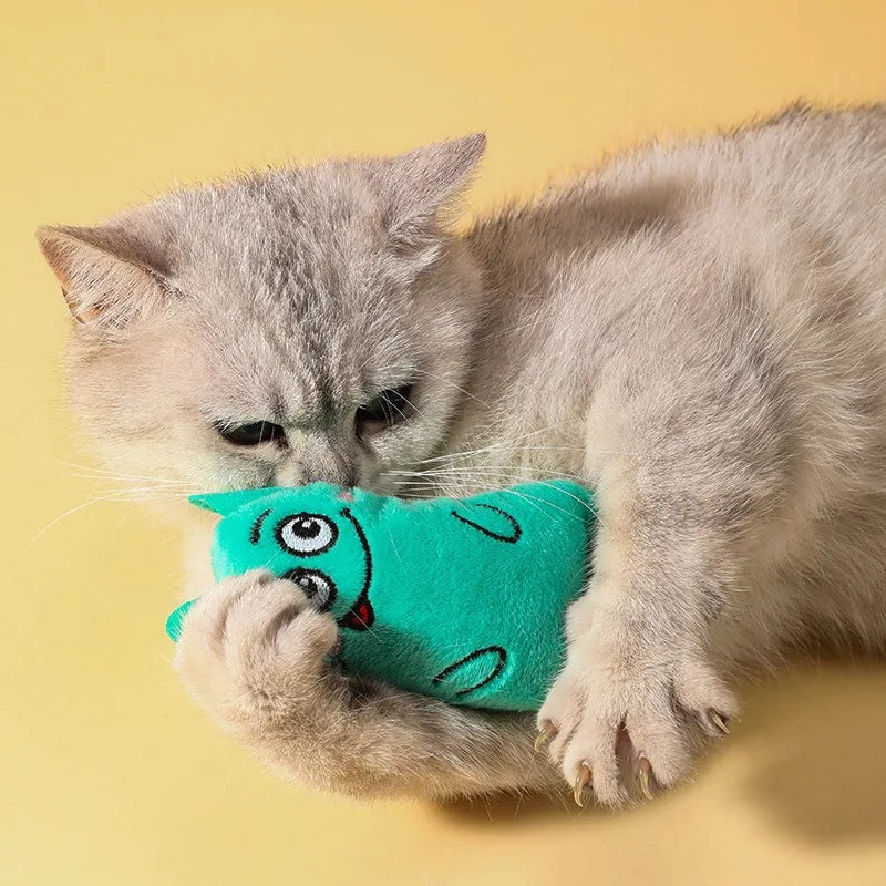 Interactive Cat & Dog Chew Toy - Bite Resistant Plush for Teeth Cleaning & Fun