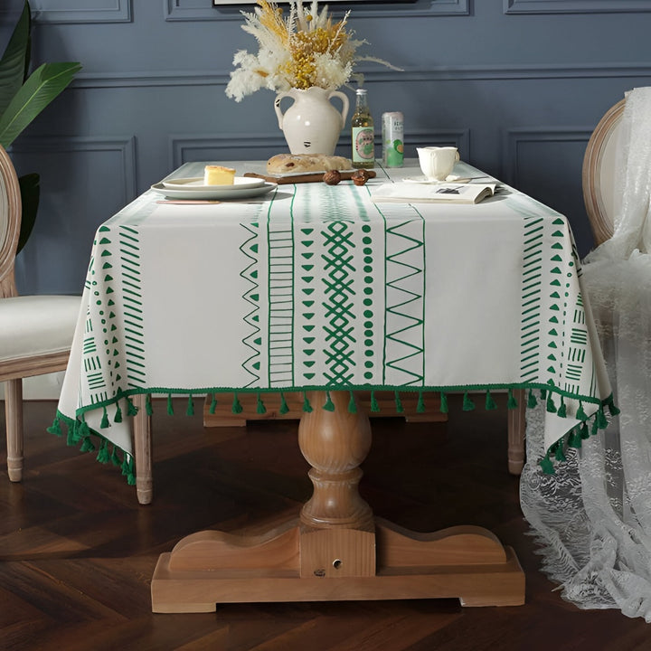 Geometric Tassels Bohemian Tablecloth