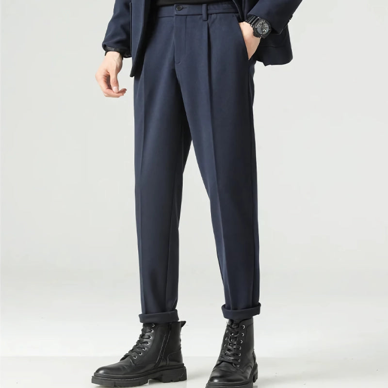 Minimalist Loose Pleated Suit Pants