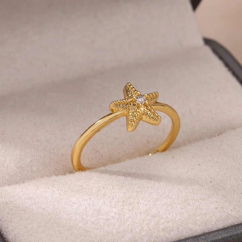 Zircon Starfish Ring for Women