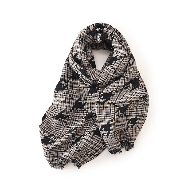 Houndstooth Imitation Cashmere Scarf Shawl Wrap