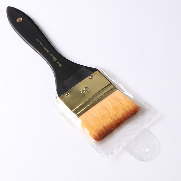 1Pc Acrylic & Oil Paint Brush - Nylon Bristles, Birch Wood Handle