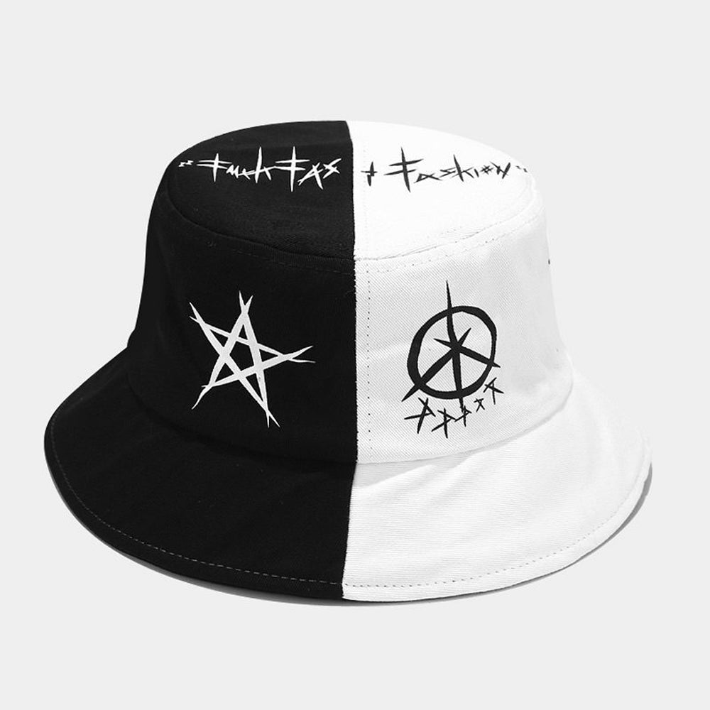 Summer Cotton Patchwork Graffiti Bucket Hat