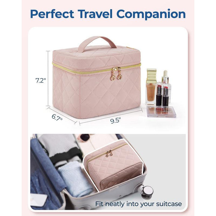 Foldable Travel Makeup Bag with Removable Insert and Ample Storage