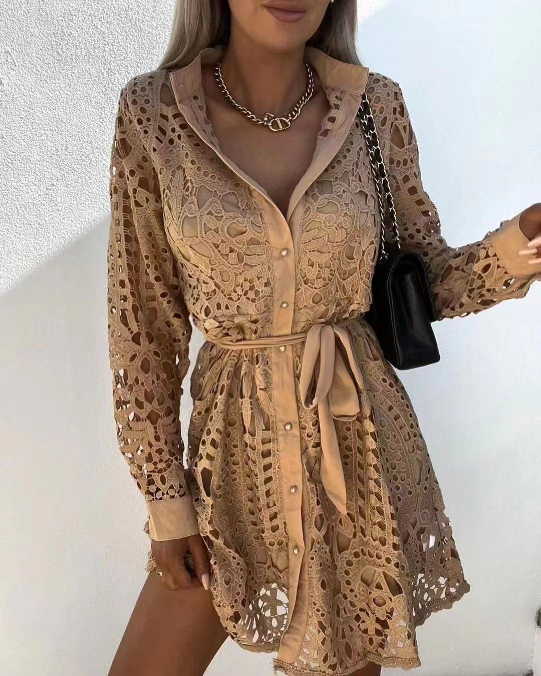 Fashion Temperament Lace Mini Lace Dress